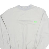 BIKE ROUTE Womens White Sweatshirt S Cotton Blend Pullover Crew Neck Casual