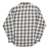 LEVI'S Mens White & Brown Plaid Cotton Blend Shirt M Classic Fit Casual Workwear