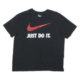 NIKE Womens Black Red Just Do It Graphic T-Shirt XL Short Sleeve Crew Neck