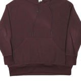 NIKE Womens Maroon Pullover Hoodie L Casual Drawstring Sweatshirt