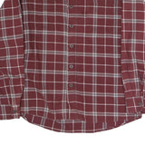 WRANGLER Mens Maroon Check Shirt L Cotton Blend Long Sleeve Casual