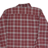 WRANGLER Mens Maroon Check Shirt L Cotton Blend Long Sleeve Casual