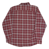 WRANGLER Mens Maroon Check Shirt L Cotton Blend Long Sleeve Casual