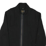 S. OLIVER Mens Black Wool Blend Jacket 2XL Zip Classic Plain Warm Stylish