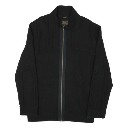 S. OLIVER Mens Black Wool Blend Jacket 2XL Zip Classic Plain Warm Stylish