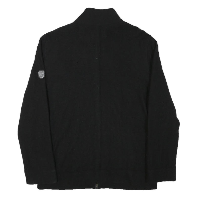 S. OLIVER Mens Black Wool Blend Jacket 2XL Zip Classic Plain Warm Stylish