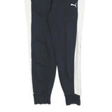 PUMA Womens Joggers Black & White Slim Tapered S W28 L25 Cotton Blend Casual