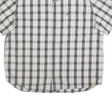 CARHARTT Mens White & Black Plaid Shirt 3XL Cotton Short Sleeve Button Up Casual