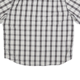 CARHARTT Mens White & Black Plaid Shirt 3XL Cotton Short Sleeve Button Up Casual