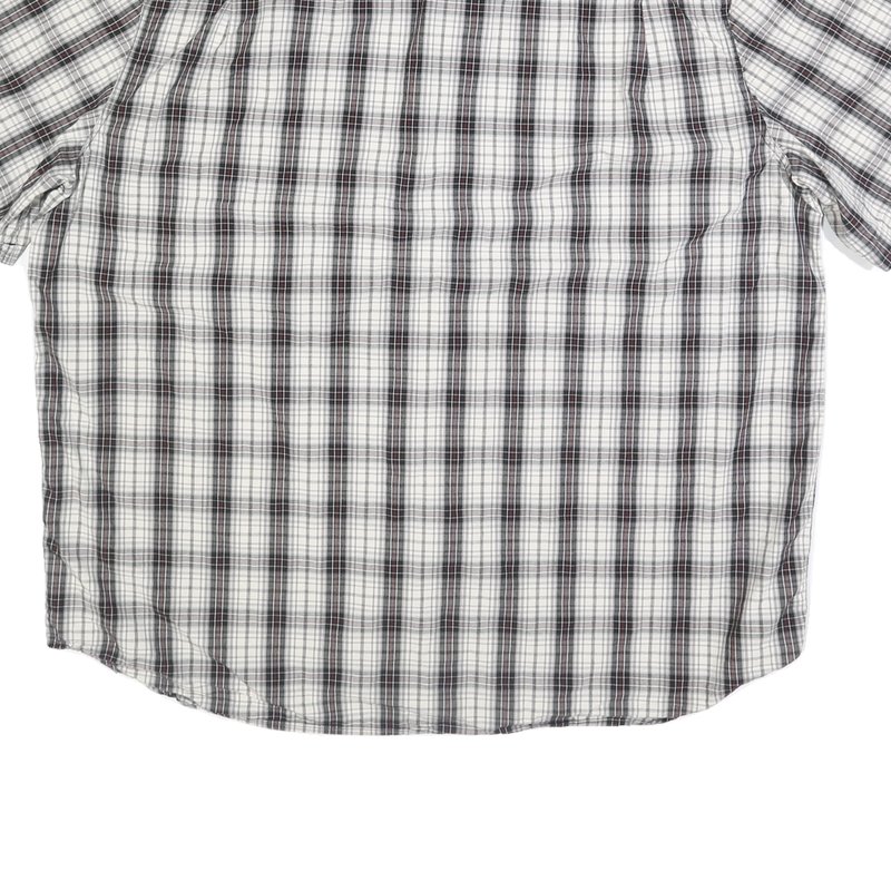 CARHARTT Mens White & Black Plaid Shirt 3XL Cotton Short Sleeve Button Up Casual