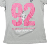 ASICS Womens Grey T-Shirt S Short Sleeve Crew Neck 92 Carrera Jean Bouin Mundo