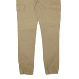 RR Mens Cotton Blend Beige Slim Cargo Trousers W28 L27 Drawstring Waist Casual