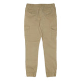 RR Mens Cotton Blend Beige Slim Cargo Trousers W28 L27 Drawstring Waist Casual