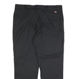 DICKIES Mens Cotton Blend Black Regular Straight Trousers W42 L32 Workwear Zip