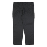 DICKIES Mens Cotton Blend Black Regular Straight Trousers W42 L32 Workwear Zip
