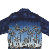 PIERRE CARDIN Mens Blue Hawaiian Shirt M Rayon Short Sleeve Casual Resort