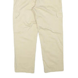 Mens Relaxed Beige Cotton Blend Cargo Trousers W31 L25 Casual Lightweight Zip