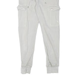 Womens Slim White Cargo Cotton Blend Trousers W31 L28 Zip Pockets Casual