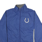 NFL Mens Blue White Cotton Zip Jacket L Track Sportswear Casual Lightweight