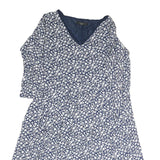 WEEKEND MAX MARA Womens Blue & White Floral Cotton Blend Day Dress Short L