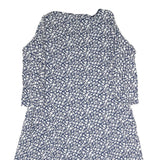 WEEKEND MAX MARA Womens Blue & White Floral Cotton Blend Day Dress Short L