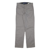 DICKIES Mens Cotton Blend Grey Regular Straight Trousers W28 L30 Workwear Zip