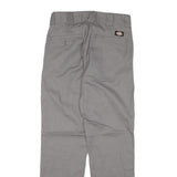 DICKIES Mens Cotton Blend Grey Regular Straight Trousers W28 L30 Workwear Zip