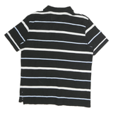NAUTICA Mens Black & White Striped Short Sleeve Polo Shirt L Cotton Casual