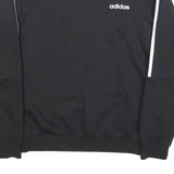 ADIDAS Mens Black Crew Neck Sweatshirt S Cotton Blend Sportswear Top
