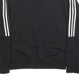 ADIDAS Mens Black Crew Neck Sweatshirt S Cotton Blend Sportswear Top