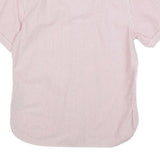 TOMMY HILFIGER Mens Red & White Striped Short Sleeve Shirt L Classic Button-Down