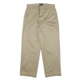 DOCKERS Mens Cotton Blend Beige Relaxed Straight Trousers W32 L29 Casual Smart