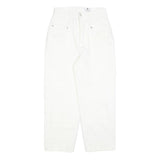 DE LUMINE Womens White Regular Fit Straight Cotton Blend Jeans W26 L26 Zip