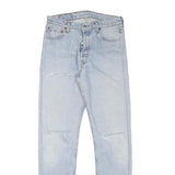 LEVI'S 501 Womens Jeans Blue Regular Straight Denim Light W29 L30 Distressed