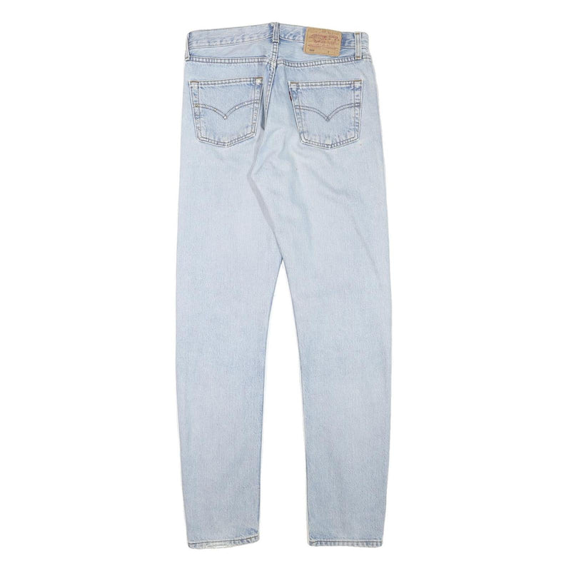 LEVI'S 501 Womens Jeans Blue Regular Straight Denim Light W29 L30 Distressed