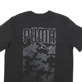 PUMA Mens Black Graphic Print T-Shirt L Short Sleeve Crew Neck Cotton Blend