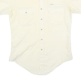 SEARS Mens Cream Short Sleeve Shirt Polyester Blend M Casual Utility Button Down