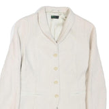 STILE BENETTON Womens White Jacket S Cotton Blend Button Closure Plain Classic