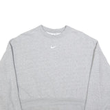 NIKE Womens Grey Crew Neck M Cotton Blend Cropped Sweatshirt