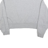 NIKE Womens Grey Crew Neck M Cotton Blend Cropped Sweatshirt