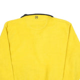 OUTERSPORT Mens Yellow & Black Sportswear Plain Jumper Crew Neck Knit M Zippered