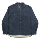 FREEDOM FOUNDRY Mens Blue Shirt L Cotton Blend Button Front Casual Long Sleeve