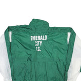 PUMA Mens Green & White Team Logo Track Jacket XL Nylon Sportswear Zip