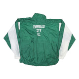 PUMA Mens Green & White Team Logo Track Jacket XL Nylon Sportswear Zip