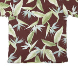 KAYLUA BAY Womens Maroon & Green Floral Short Sleeve Polo Shirt L Cotton Blend