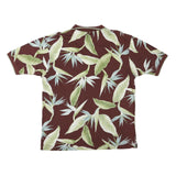 KAYLUA BAY Womens Maroon & Green Floral Short Sleeve Polo Shirt L Cotton Blend