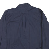 TOMMY HILFIGER Mens Navy Blue Casual Cotton Blend Shirt L Button Down Collar