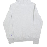 CHAMPION Mens Grey Pullover Hoodie S Cotton Blend Logo Sweatshirt Casual