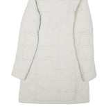 COLUMBIA Womens White Hooded Quilted Jacket S Polyester Blend Long Sleeve Zip
