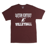 CHAMPION Mens Maroon Eastern Kentucky University Volleyball T-Shirt M Short